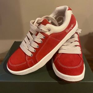 Simple Cherry Red Suede Shoes